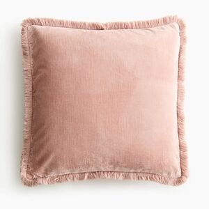 Set Of Two Pink Velvet Throw Pillows
